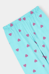 Girls Soft Cotton All over Heart Printes Lycra Tight